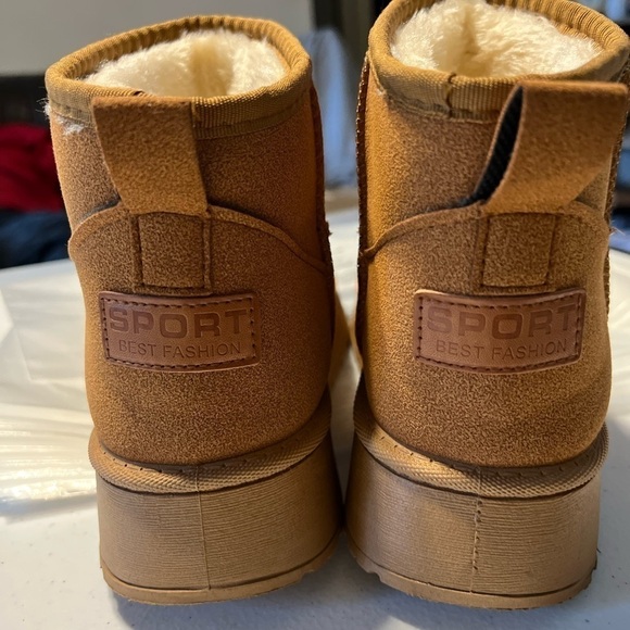 Mini Platform Boots Ankle Boots Fur Lined , Chestnut 41 (9-9.5) - Picture 5 of 6